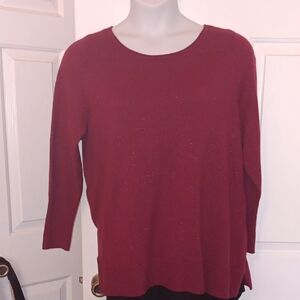 Apt. 9 Burgundy Sparkle Long Sleeve Sweater